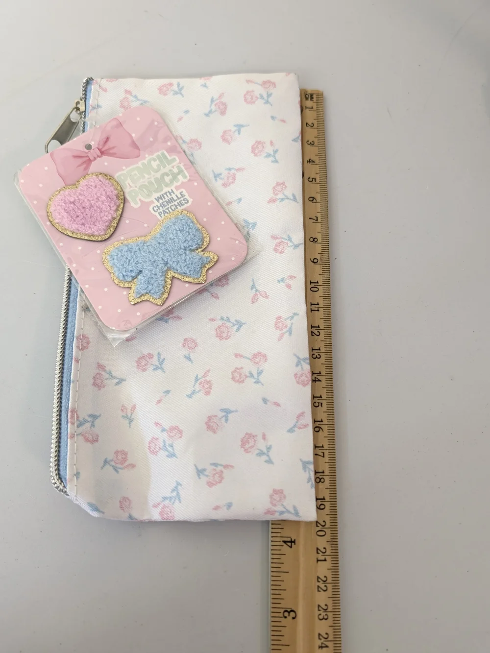 Kids Floral Pencil Case with Pink and Blue Accents B27